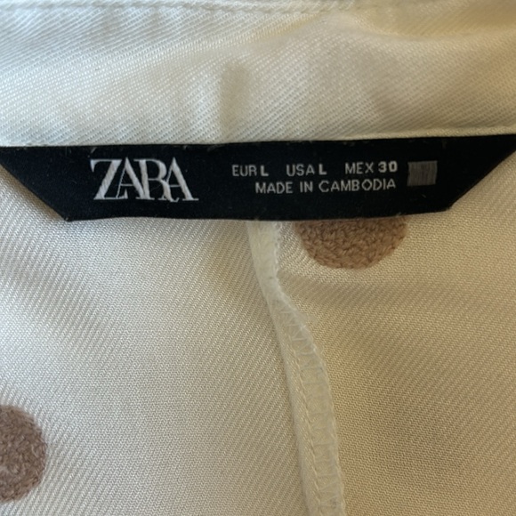 Zara Cream Blouse with Brown Dots - Picture 5 of 5